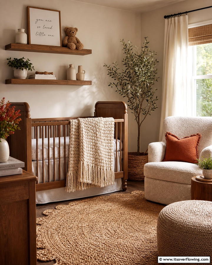 Layered Textures - 25 Farmhouse Nursery Ideas for a Cozy Baby Room