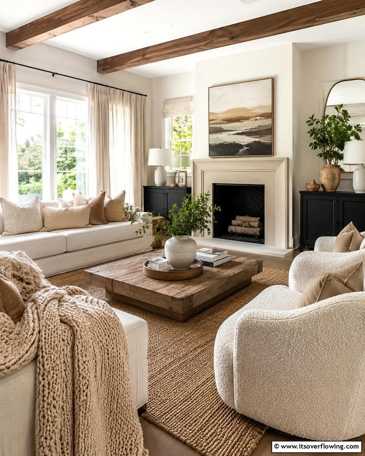 Layered Textures - 25 Magnolia Living Room Ideas for Timeless Elegance