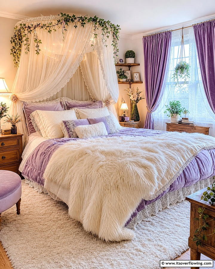 Layered Textures and Fabrics - 25 Fairycore Bedroom Ideas for a Whimsical Escape
