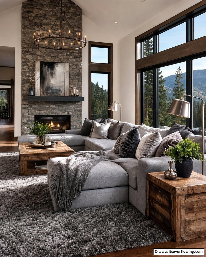 Layered Textures for Depth - 25 Grey Sectional Living Room Ideas for Modern Homes