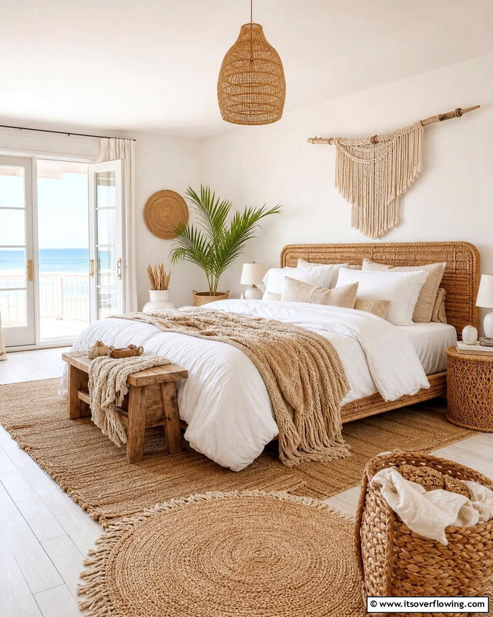 Layered Textures for a Cozy Vibe - 20 Boho Beach Bedroom Ideas for a Relaxing Retreat