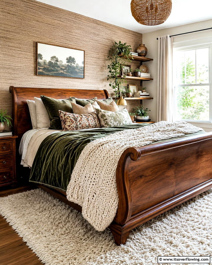 Layered Textures on Bedding - 25 Eclectic Bedroom Ideas to Inspire Your Space