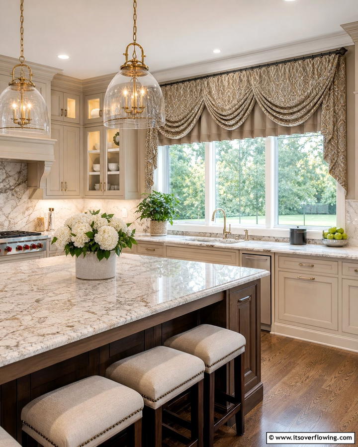 Layered Valances for Depth - 25 Kitchen Valance Ideas to Add Style and Privacy