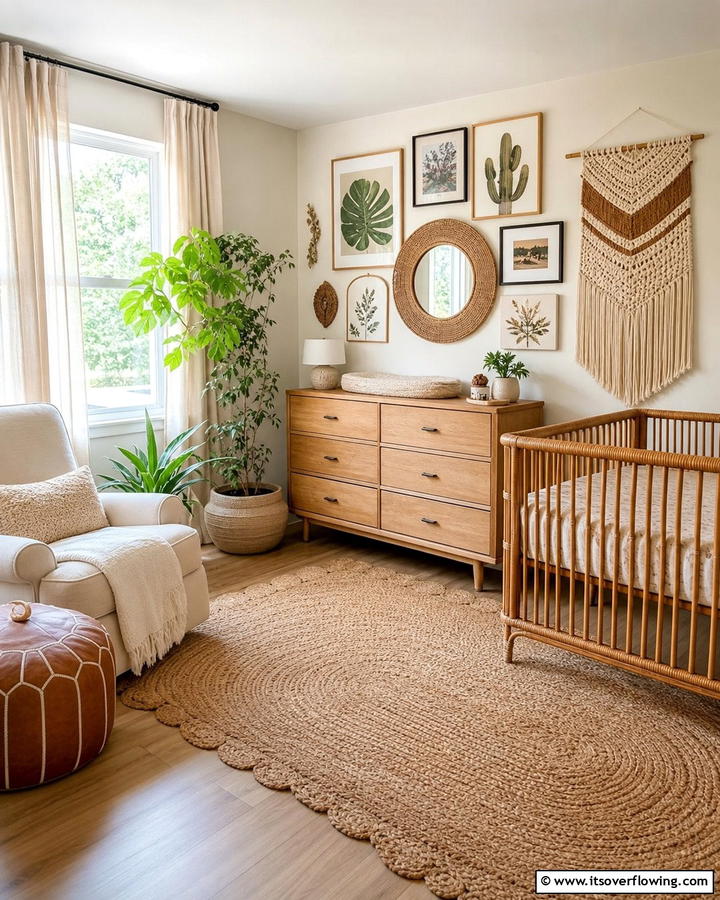 Layered Wall Art - 25 Boho Nursery Ideas for a Cozy and Chic Space