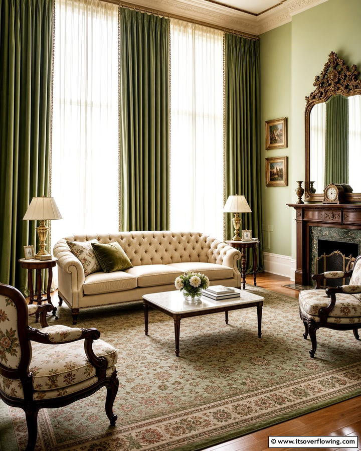 Layered Window Treatments - 25 Vintage 1930s Living Room Design Ideas for Nostalgia