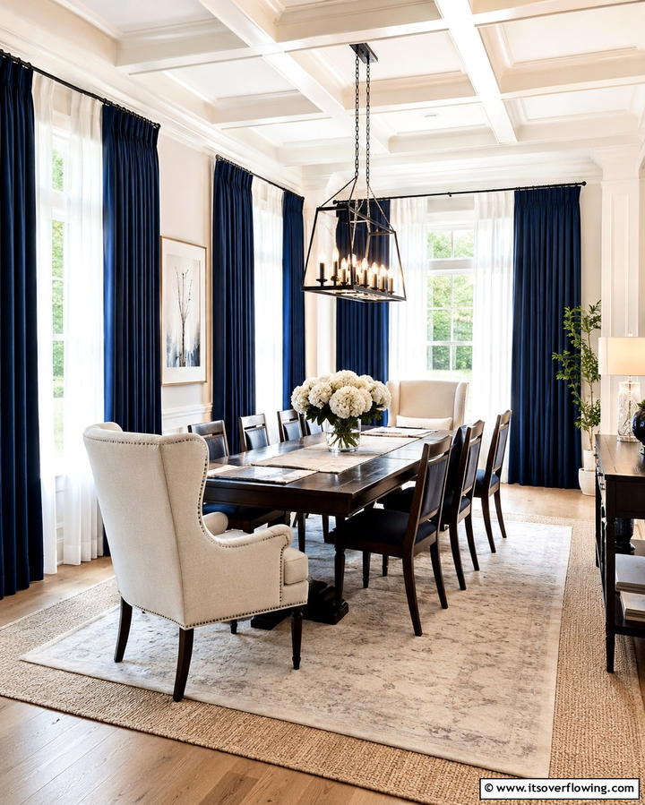 Layered Window Treatments for Depth - 25 Dining Room Window Treatments for Elegant Spaces