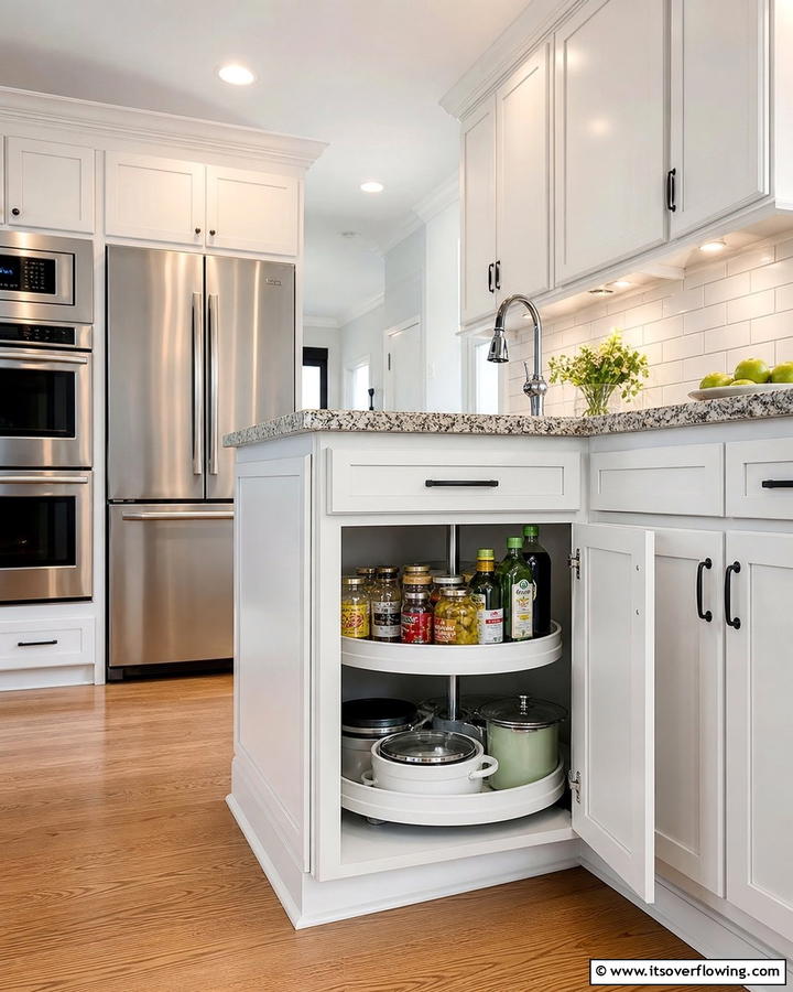 Lazy Susan Designs - 21 Kitchen Cabinet Organization Ideas for Clutter-Free Spaces
