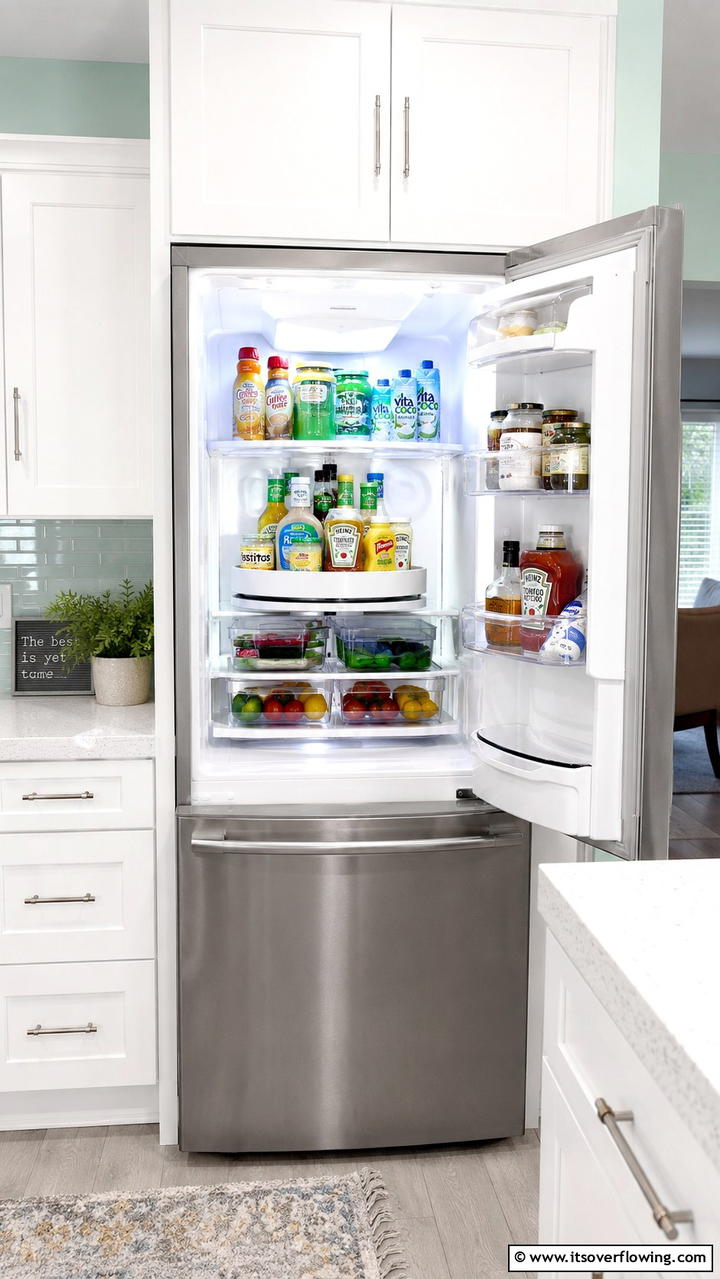 Lazy Susan Organization - 30 Fridge Organization Ideas for Efficient Storage