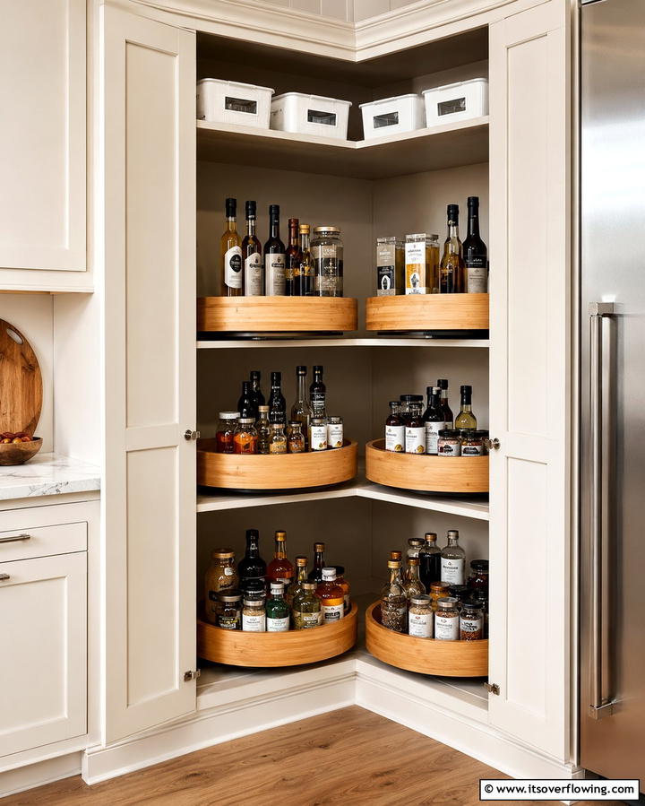 Lazy Susans for Rotating ConvenienceOne - 25 Pantry Shelving Ideas for Organized Kitchens
