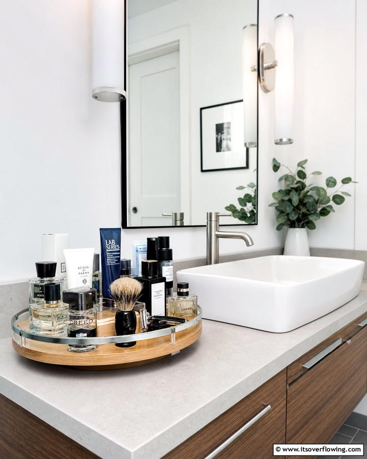 Lazy Susans for Rotational Convenience - 25 Bathroom Counter Organization Ideas for a Clutter-Free Space
