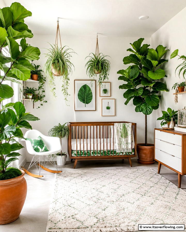 Leafy Green Plants Artificial or Real - 30 Safari Nursery Decor Ideas for Adventurous Baby Rooms