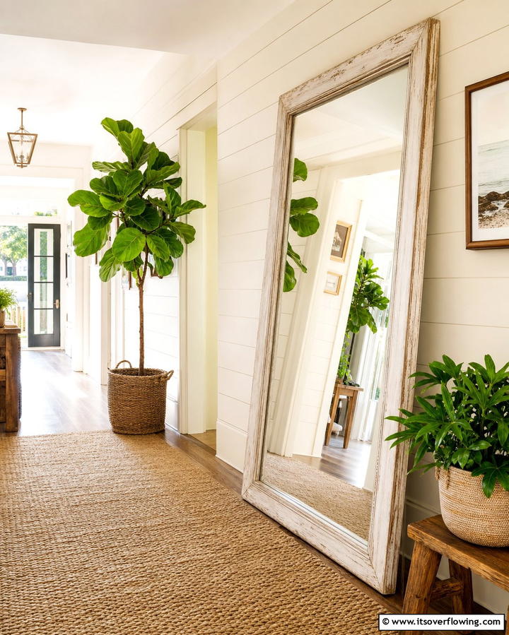 Leaning Mirror - 25 Hallway Mirror Ideas for Stylish and Functional Spaces
