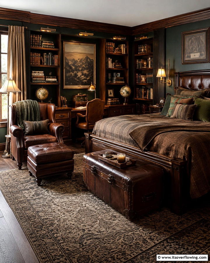 Leather AccentsExact - 30 Dark Academia Bedroom Designs for a Scholarly Aesthetic