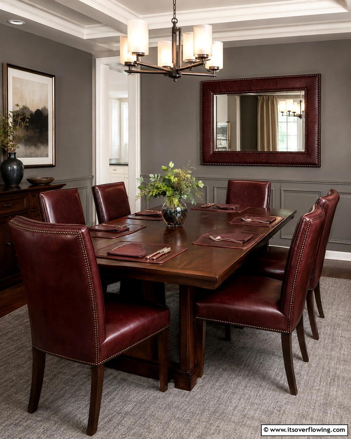 Leather AccentsOne - 25 Masculine Dining Room Ideas for Modern Men