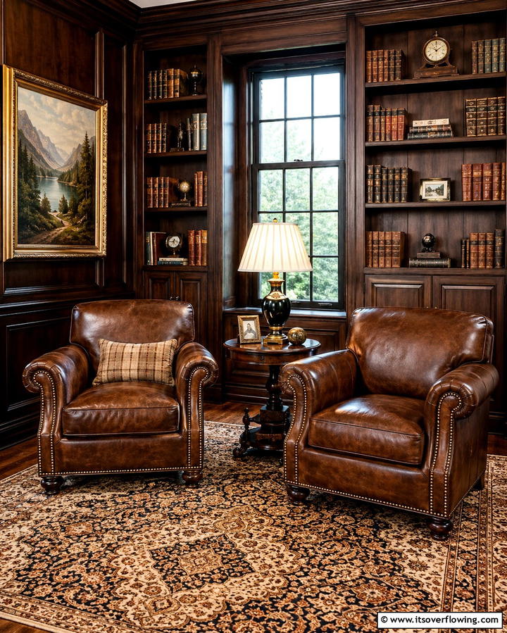 Leather Club Chairs for Timeless Appeal - 25 Man Cave Seating Ideas for Ultimate Comfort