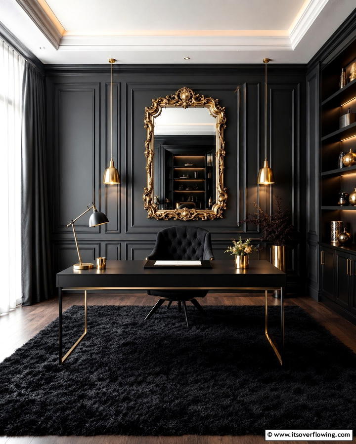 Leather Desk Chairs - 30 Moody Dark Home Office Designs for a Productive Workspace