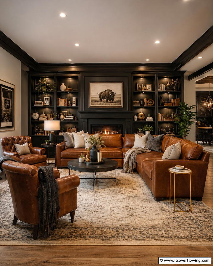 Leather Furniture - 25 Loft-style Living Room Ideas for Modern Homes