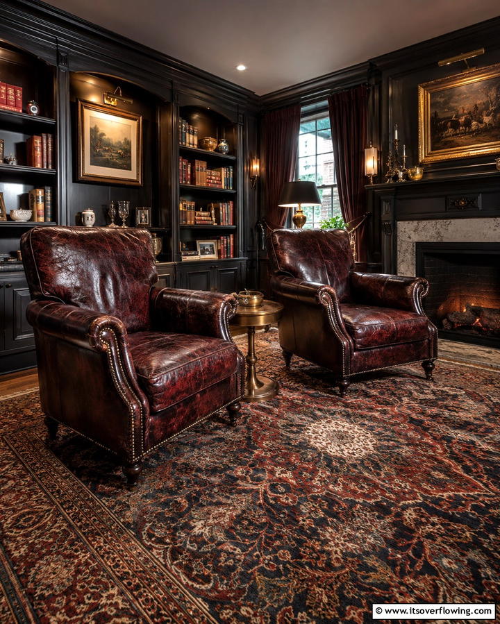 Leather Furniture with Vintage Detailing - 25 Steampunk Interior Design Ideas for Unique Homes