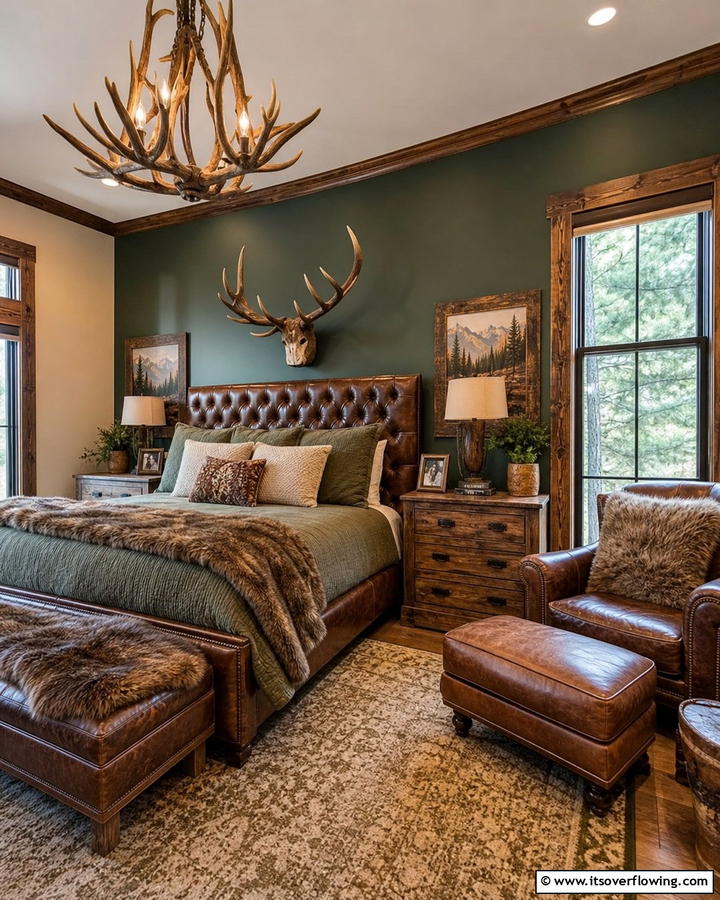 Leather Furniture - 20 Hunting Bedroom Ideas for a Rustic Retreat