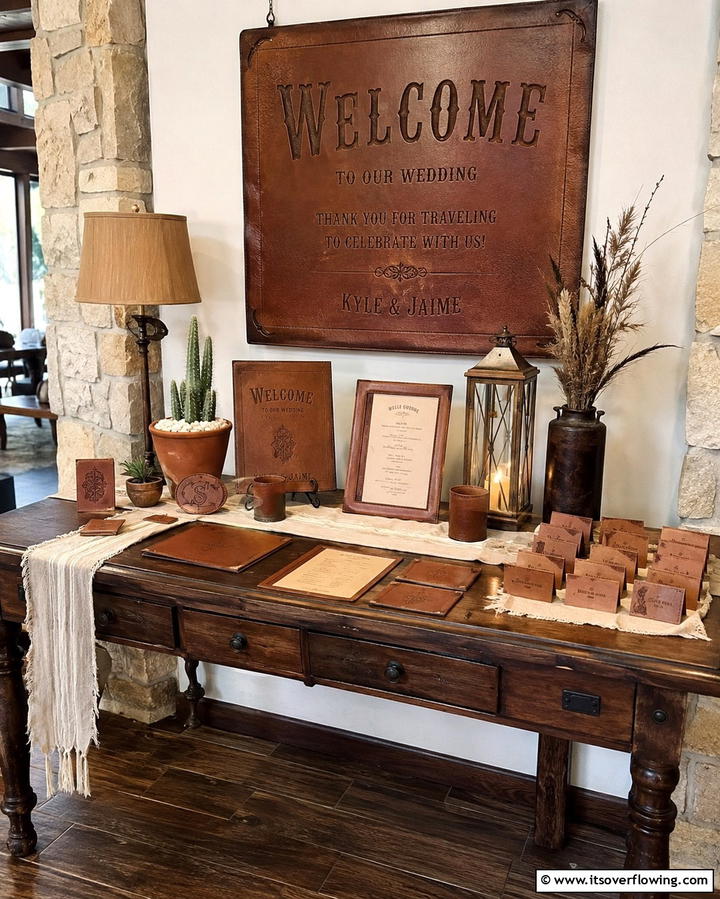 Leather Inspired Invitations - 25 Western Wedding Ideas for a Rustic Celebration