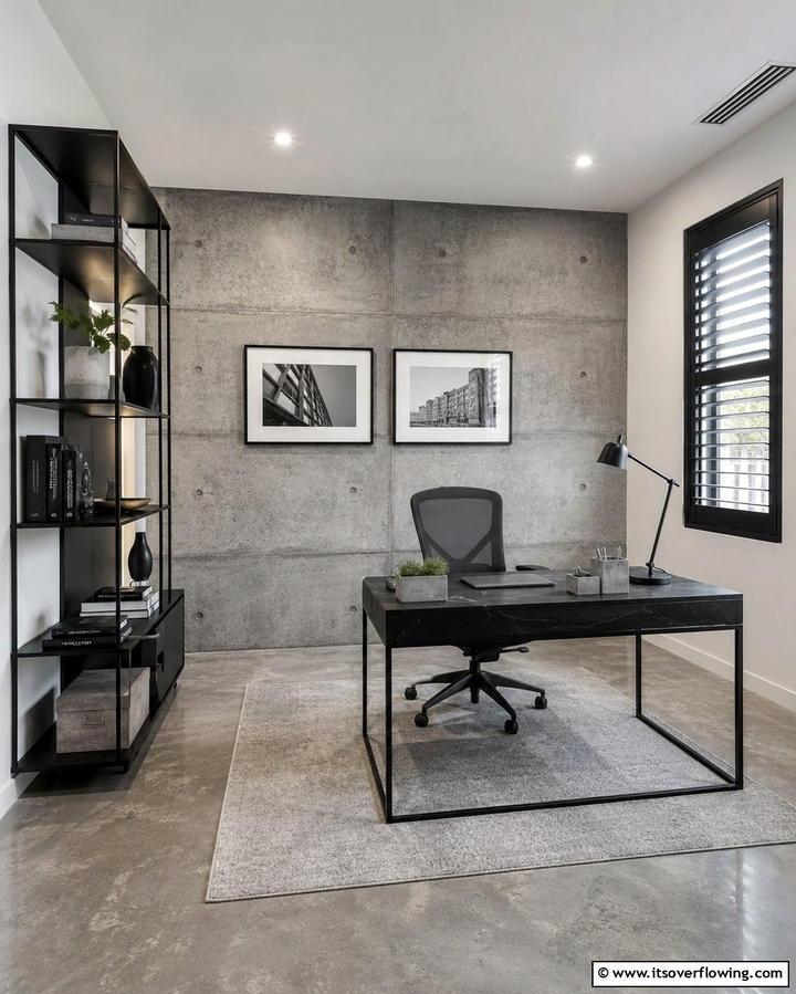 Leather Office Chair - 30 Moody Dark Home Office Designs for a Productive Workspace
