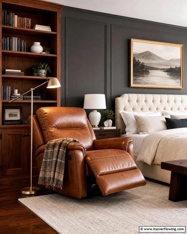 Leather Recliners for Classic Sophistication - 25 Comfortable Bedroom Chair Ideas for Relaxation