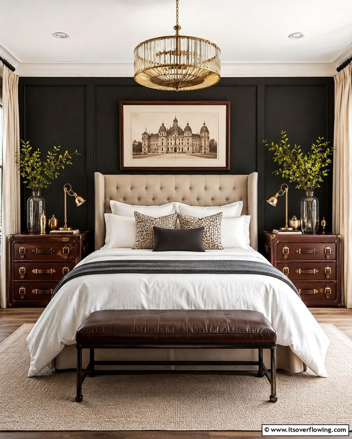 Leather Trunk Nightstands - 25 Steampunk Bedroom Ideas for a Unique Vintage Look