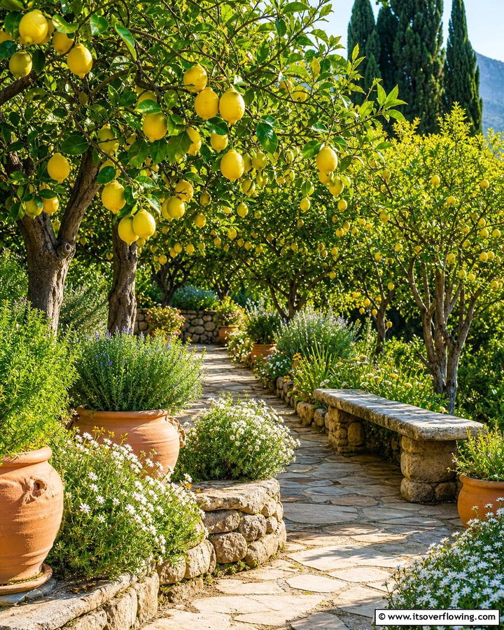 Lemon Scented Retreat - 30 Greek Garden Ideas- Mediterranean-Inspired Landscaping
