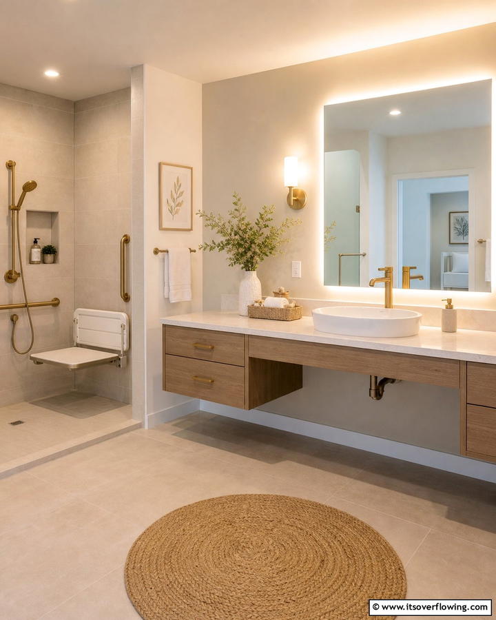 Lever Style Faucets for Easy Use - 20 Handicap Bathroom Ideas for Accessibility