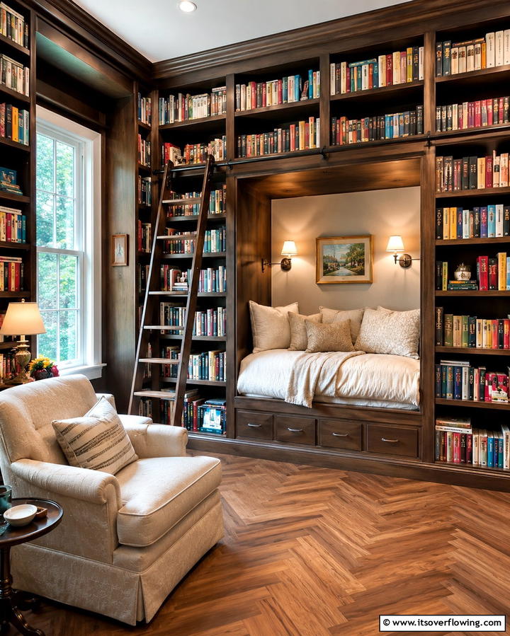 Library Bed Nook - 25 Cozy Bed Nook Ideas for a Perfect Reading Spot