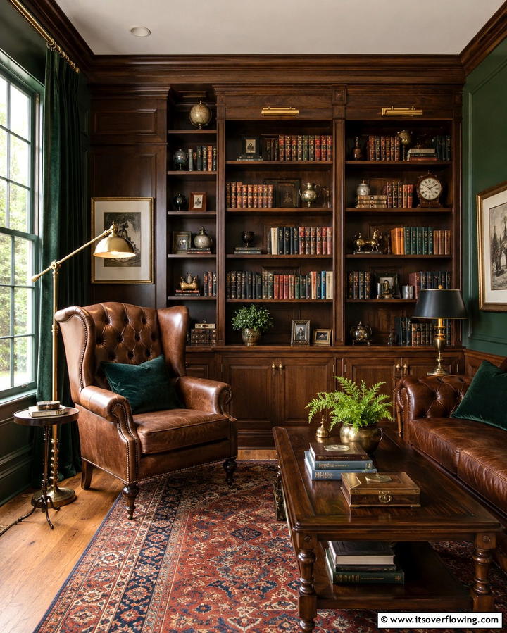 Library Inspired Living Room - 25 Living Room Layout Ideas for Maximum Comfort