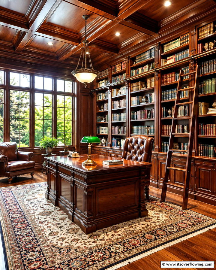 Library Inspired Room - 30 Home Office Ideas Designed Specifically for Him