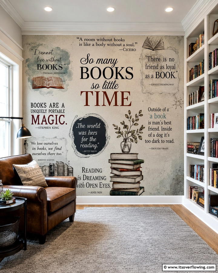 Library Literary Mural - 30 Interactive Mural Ideas- Transform Your Walls Creatively