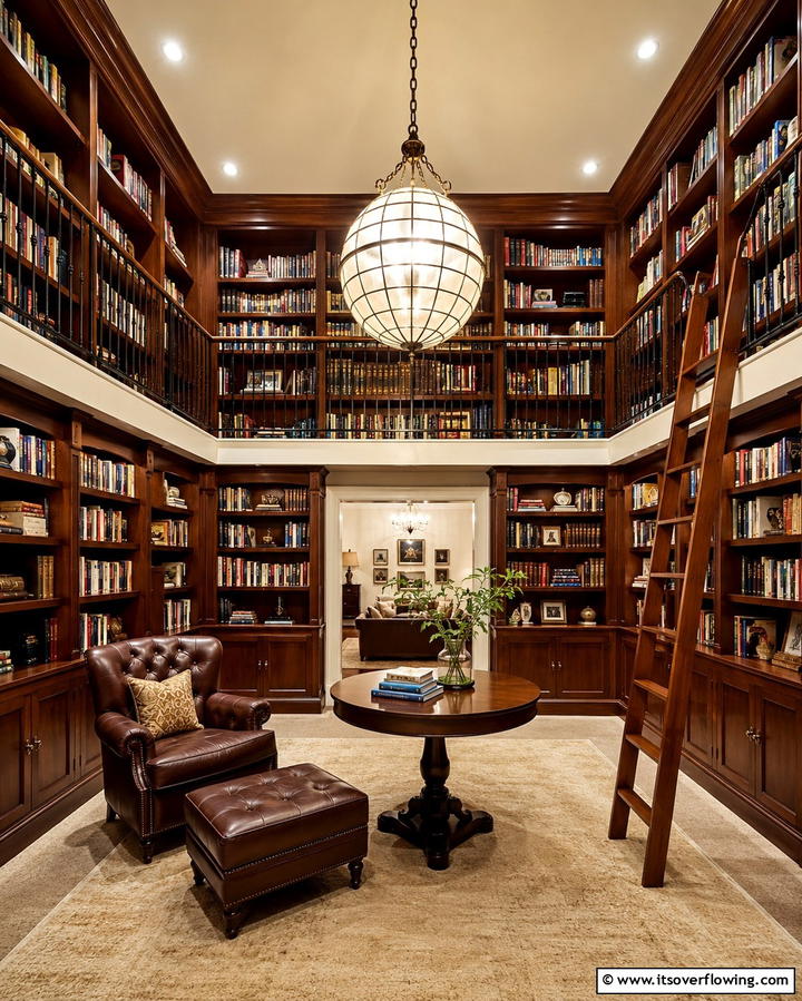 Library Loft Ambiance - 25 Basement Decorating Ideas to Transform Your Space
