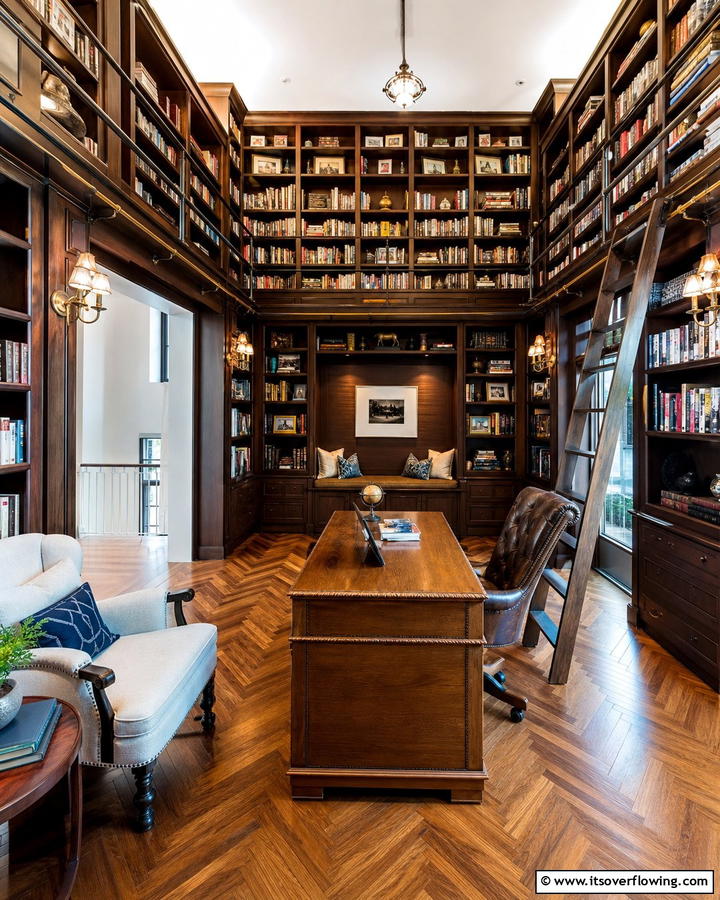 Library Loft Office - 20 Loft Office Ideas for a Productive Workspace