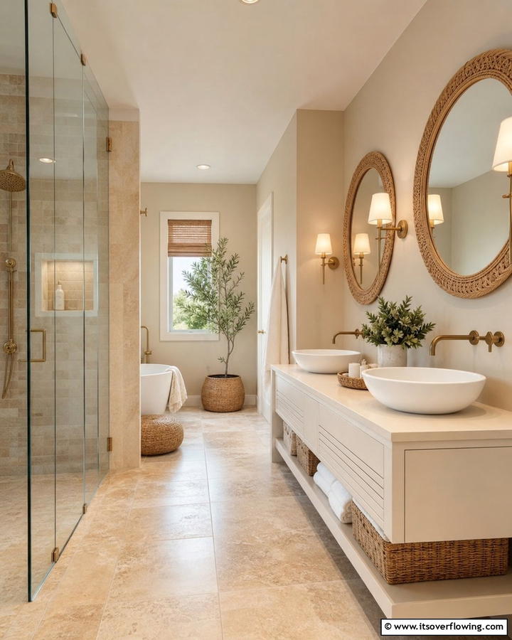 Light Beige Balance - 21 Bathroom Color Ideas to Refresh Your Space with Vibrant Hues