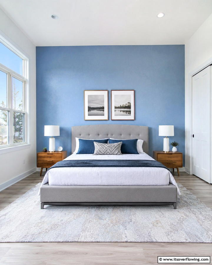 Light Blue Accent Wall - 25 Light Blue Bedroom Ideas for a Serene Retreat