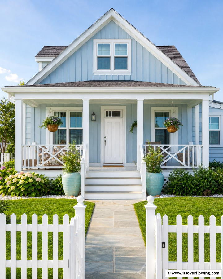 Light Blue Board and Batten - 25 Board and Batten Siding Colors for Curb Appeal