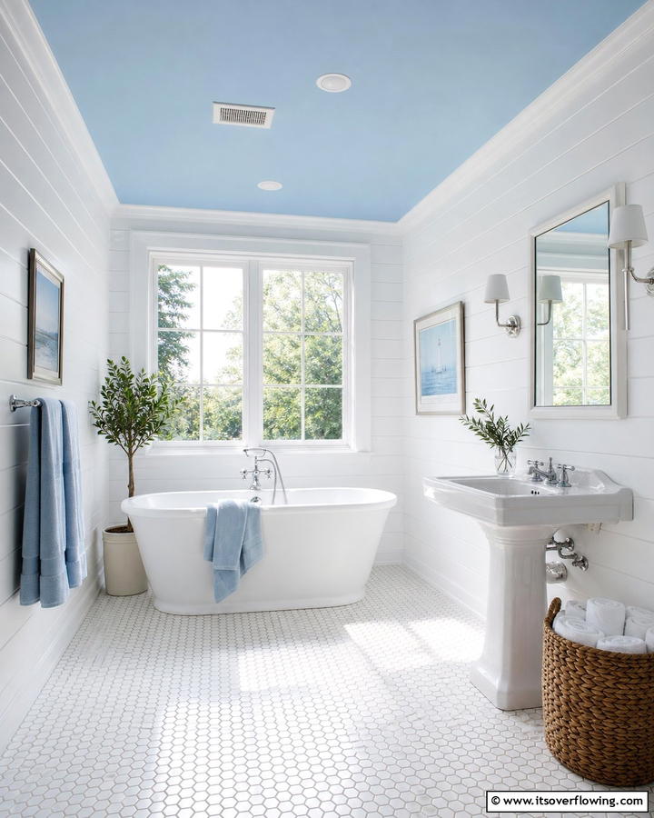 Light Blue Ceiling - 25 Blue Bathroom Ideas for a Serene Retreat