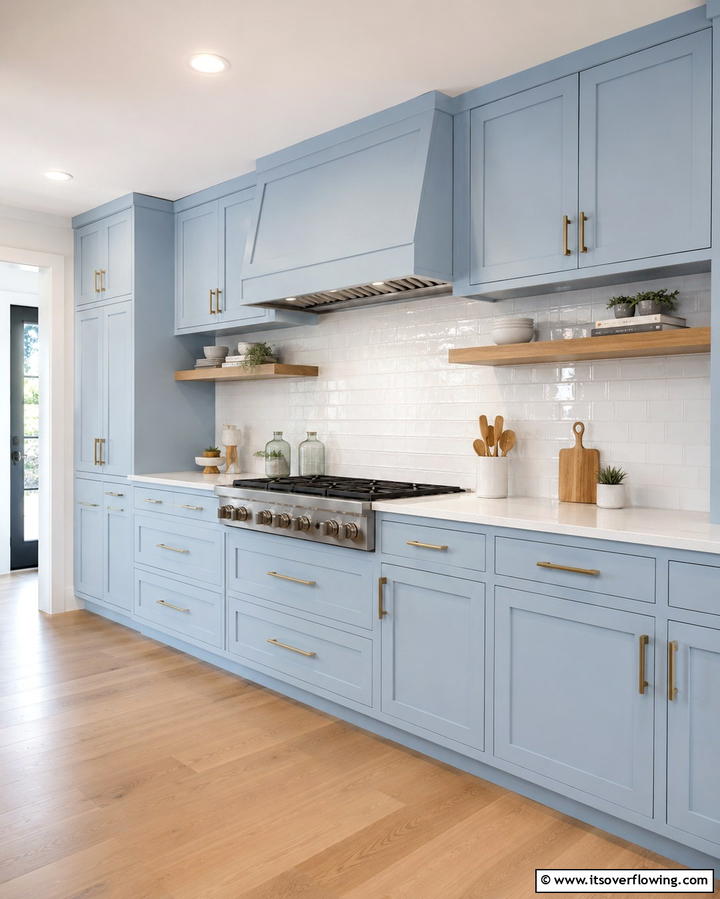 Light Blue Shaker Style Cabinets - 25 Light Blue Kitchen Cabinets Ideas for a Coastal Vibe