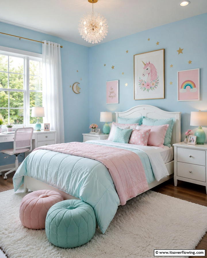 Light Blue and Pastel Pairing - 25 Light Blue Bedroom Ideas for a Serene Retreat