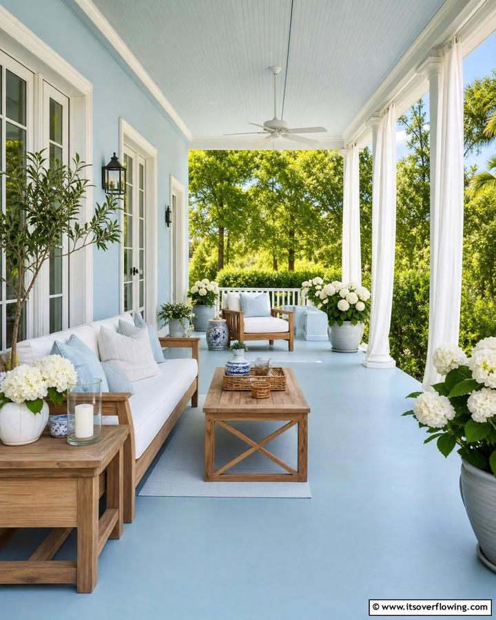 Light Blue for a Cool Refreshing Ambiance - 17 Porch Paint Color Ideas for Inviting Outdoor Spaces