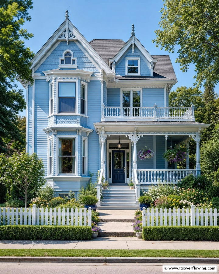 Light Cerulean Blue Serenity - 20 Stunning Blue Victorian House Colors for Your Home