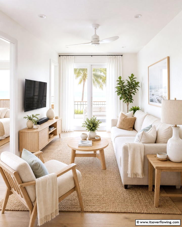 Light Color Palette to Enhance Space - 25 Small Living Room Ideas With TV for Cozy Nights