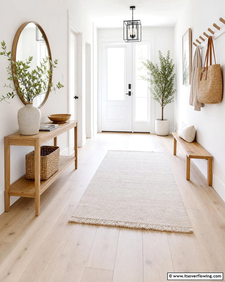 Light Colored Flooring - 20 Scandinavian Entryway Ideas for a Minimalist Look