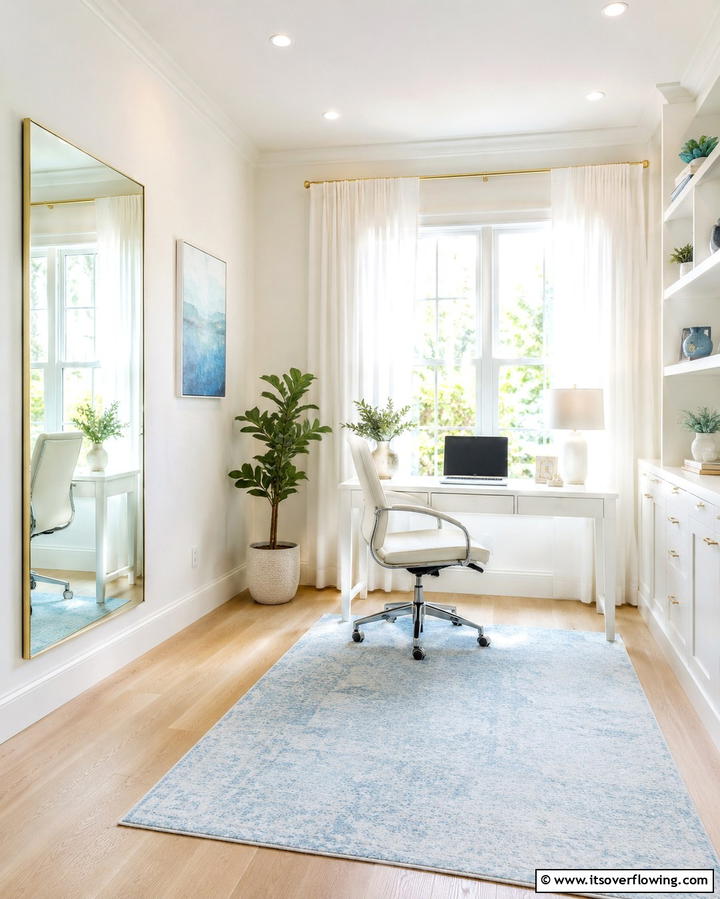 Light Colored Walls Boost - 30 Home Office Lighting Ideas- Brighten Your Workspace