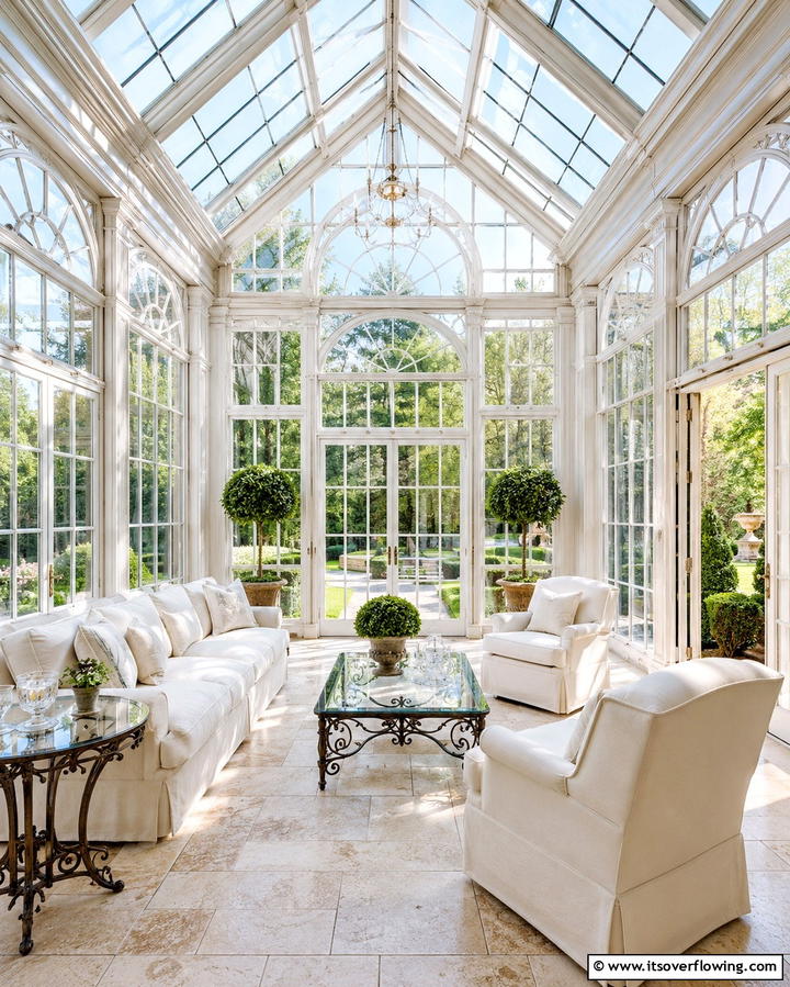 Light Filled Conservatory - 30 Farmhouse Sunroom Ideas for Cozy and Light-Filled Relaxation