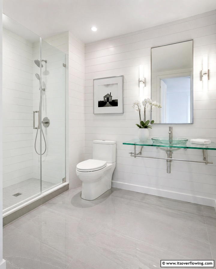 Light Gray Floors for an Airy Ambiance - 30 Gray Floor Bathroom Design Ideas for Sleek Minimalism