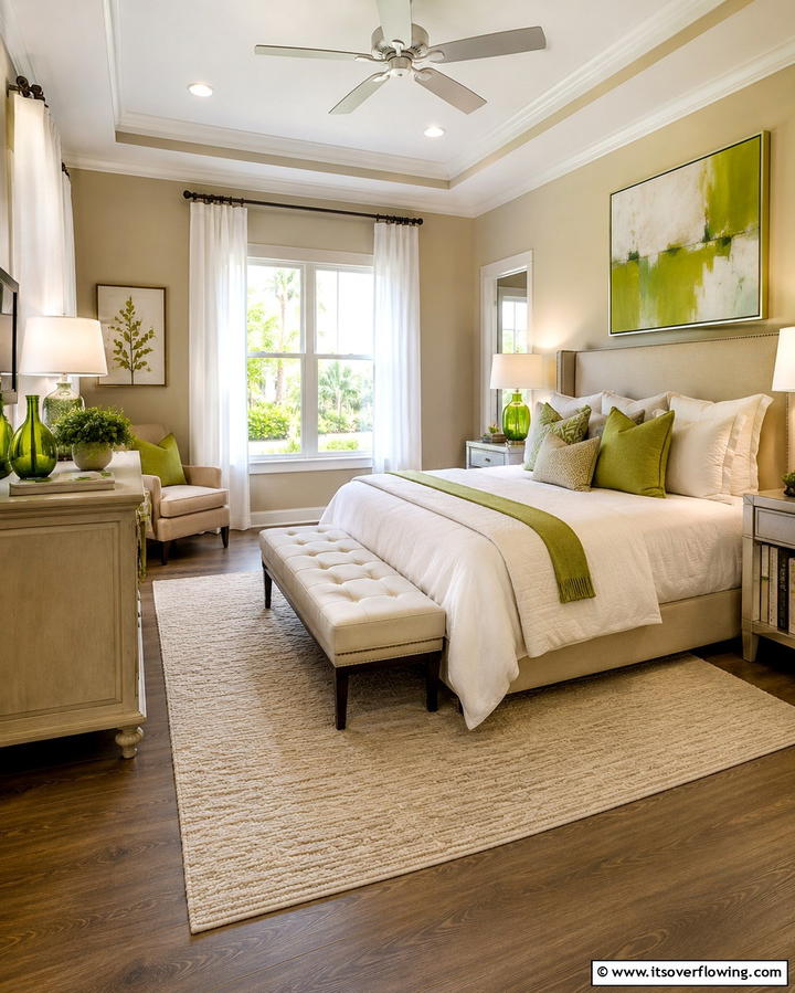 Light Green Feature Wall - 25 Light Green Bedroom Ideas for a Fresh and Calming Space