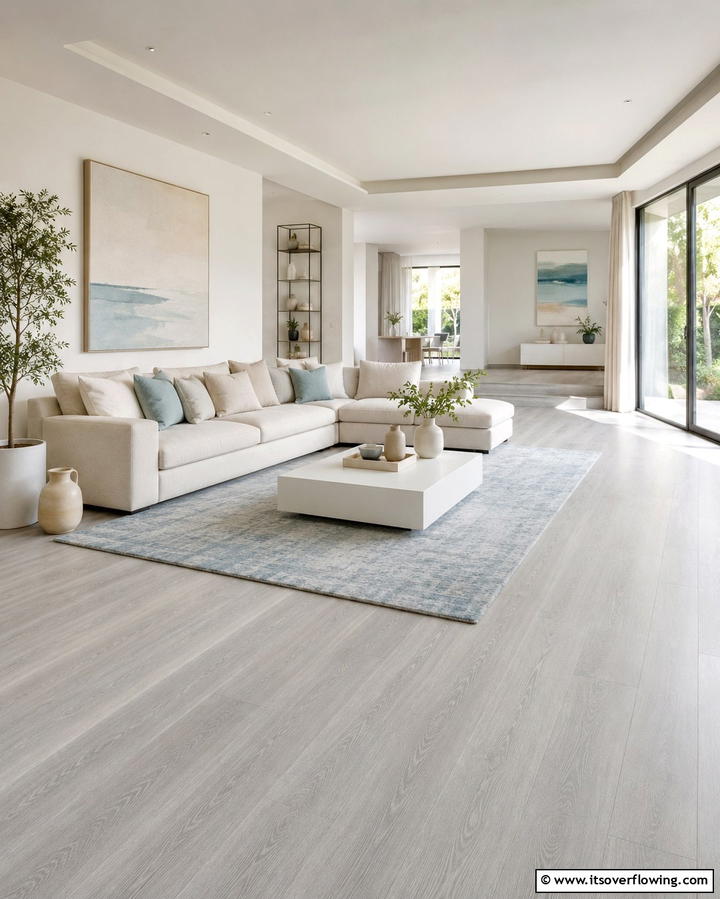Light Grey Flooring for a Spacious Look - 30 Grey Flooring Living Room Ideas for Modern Elegance